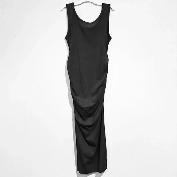 Black Side Ruched Sleeveless Maxi NWOT Sz M - Picture 7 of 10
